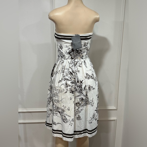 AnnTaylor Women's Floral Cotton Strapless Pleated A-Line Fit & Flare Dress Size4 - Picture 3 of 7